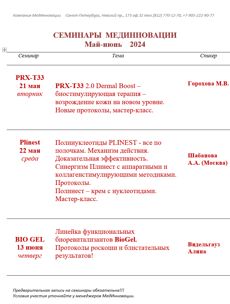 Семинары в мае - июне 2024