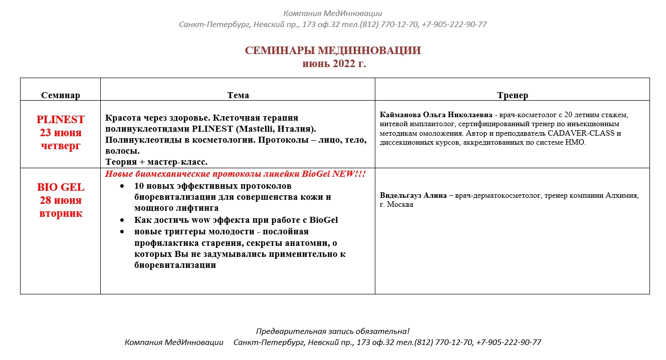 Семинары в июне 2022